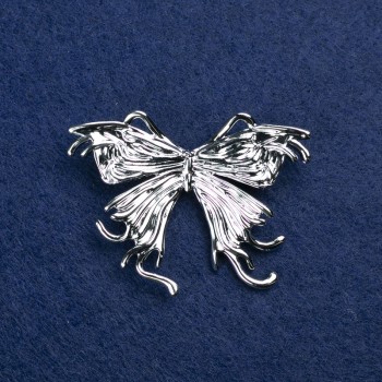 Sale! Butterfly Brooch in Silvery Metal 50x36mm +
