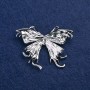 Sale! Butterfly Brooch in Silvery Metal 50x36mm +