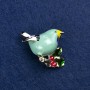 Discount! Bird Brooch in gold-tone metal and enamel 40x26mm +