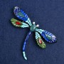 Sale! Butterfly Brooch in Silver-Tone Metal and Enamel 70x50mm +