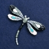 Sale! Silvery Metal Butterfly Brooch with Enamel 70×50mm +