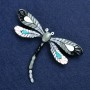 Sale! Silvery Metal Butterfly Brooch with Enamel 70×50mm +