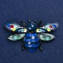 Beetle Brooch in Silvery Metal and Enamel 70x42mm +