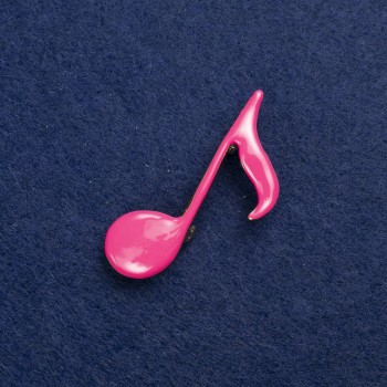 Discount! Note Brooch in Golden Metal and Enamel 25x45 mm +