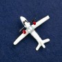 Sale! Airplane Brooch in Gold-Tone Metal, Enamel and Bead 50x40mm +