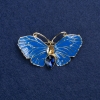 Sale! Gold-tone Butterfly Brooch with Enamel and Crystals 50x27mm +