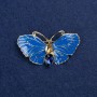 Sale! Gold-tone Butterfly Brooch with Enamel and Crystals 50x27mm +