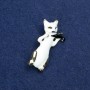 Discount! Cat and Violin Brooch in Gold-Tone Metal and Enamel 40×15mm +