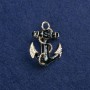 Sale! Anchor Brooch in gold-tone metal, enamel with mother-of-pearl accents and rhinestones 31x26mm +