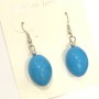Blue Turquoise Drop Earrings (Imitation) 45x15mm