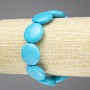 Elastic Turquoise Bracelet (pressed) Smooth Coin, 20 mm diameter