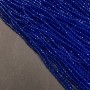 Blue transparent Czech Crystal beads on thread, faceted rondelle, diameter 3x2.5 mm, length 36-38 cm +