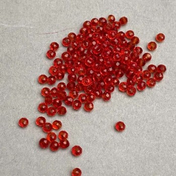 Beads Czech Crystal red transparent faceted rondel, diameter 3×2.5 mm ± packaging 4 g (approximately, length 36–38 cm ±)