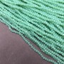 Mint Matte Czech Crystal Beads on Thread, Mint Matte Faceted Rondelle, Diameter 3x2.5 mm + -, Length 36-38 cm +