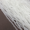 Milky White Matte Beads on Beading Thread, Czech Crystal, Faceted Rondelle, Diameter 3.5×3 mm, Length 36–38 cm