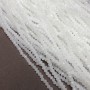 Milky White Matte Beads on Beading Thread, Czech Crystal, Faceted Rondelle, Diameter 3.5×3 mm, Length 36–38 cm