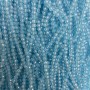 Czech Crystal Beads on Thread, blue transparent faceted rondel, diameter 3.5x3 mm, length 35 m
