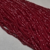 Czech Crystal Beads on thread, dark red transparent faceted rondelle, diameter 3.5×3 mm, length 36–38 cm +