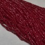 Czech Crystal Beads on thread, dark red transparent faceted rondelle, diameter 3.5×3 mm, length 36–38 cm +
