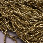 Czech Crystal Beads on Bead Thread with Golden Finish, Faceted Rondelle, Diameter 3.5×3 mm, Length 33 cm