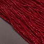 Red Matte Czech Crystal Beads on Thread, Faceted Rondelle, Diameter 3.5x3 mm, Length 36-38 cm