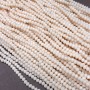 Czech Crystal Beads on Thread, Delicate Peach, Matte Faceted Rondelle, Diameter 3.5x3 mm, Length 36-38 cm