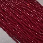 Beads Czech Crystal on thread, dark red matte faceted rondels, diameter 3.5x3 mm, length 36-38 cm