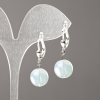 Moonstone Earrings (synthetic) Smooth Ball, 12 mm diameter ±, 32 mm length ±