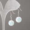 Moonstone Earrings (synthetic) Smooth Bead, Diameter 12 mm ±, Length 34 mm ±