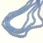 Cornflower Blue Matte Czech Crystal Beads on Beading Thread, Faceted Rondelle, 6x4.5 mm, length 38-40 cm +