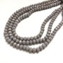Beads Czech Crystal on thread, faceted matte rondelle, 6x4.5 mm, 38-40 cm long