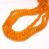 Orange Czech Crystal Beads on Thread, Transparent Faceted Rondelles, Diameter 6x4.5 mm, Length 38-40 cm