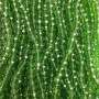 Green transparent faceted Czech crystal rondelle beads on thread, 6×5 mm, length 39 cm +