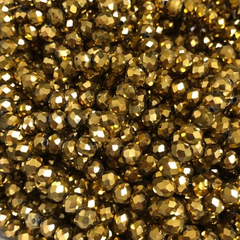 Beads Czech Crystal on Beading Thread, Faceted Rondel, Diameter 6x4.5 mm, Length 38-40 cm