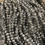 Beads Czech Crystal on thread, assorted, light gray with a light plating, faceted rondel, 6x4.5 mm, +/- length 38-40 cm