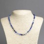 Natural blue eye agate necklace, faceted beads, 6mm diameter, 45cm length
