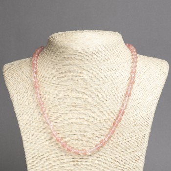 Chalcedony Necklace named after Smooth Bead, diameter 6(±)mm, length 45 cm+