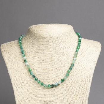 Eye Agate Necklace, Smooth Beads, 6 mm Diameter, 45 cm Length+