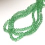 Beads Czech Crystal on fishing line light-green transparent briolette, diameter 8x6 mm +-, length 40-42 cm +