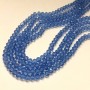 Beads Czech Crystal on thread, light blue transparent faceted rondelle, diameter 8x6 mm + -, length 40-42 cm +