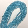 Blue Czech Crystal Beads on Thread, Transparent Blue, Faceted Rondelle, 6x5 mm, Length 40-42 cm