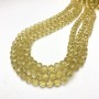 Czech Crystal Beads on Thread, Honey-Yellow Transparent Faceted Rondelle, 8x6 mm Diameter + -, Length 40-42 cm +