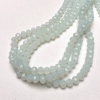 Milky-transparent Czech Crystal Beads on Thread, Faceted Rondelle, Diameter 8×6 mm + -, Length 40–42 cm +