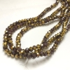 Beads Czech Crystal on thread assorted lilac matte with coating, faceted rondel, diameter 8x6 mm + -, length 40-42 cm +