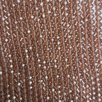 Beads of Czech Crystal on beading thread, brown transparent faceted rondel, diameter 6x5 mm, length 40-42 cm + -