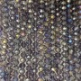 Beads Czech Crystal on fishing line purple with gasoline iridescent coating, faceted rondel, diameter 8x6 mm + -, length 40-41 cm +