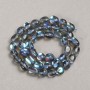 Blue opal glass drop-shaped beads on thread, 10x8 mm, length 39 cm