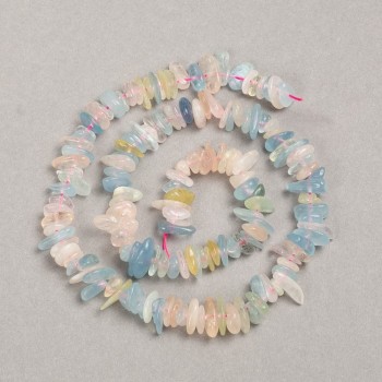 Morganite Chip Beads on Thread, Natural Stone, 10x3 mm, Length 39 cm +