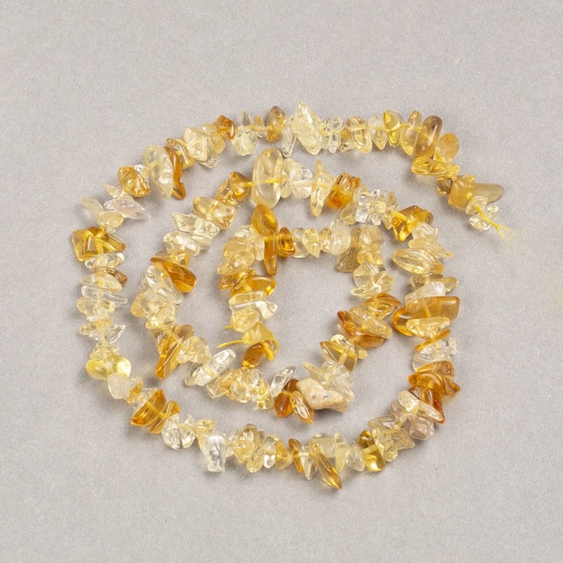 Citrine Chip Beads on Thread, Natural Stone, 8x3 mm, Length 39 cm