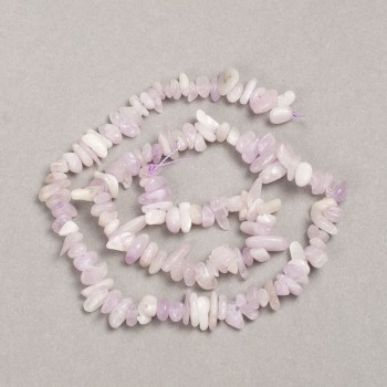 Kunzite natural stone chip beads on thread, 8x3mm, length 39 cm